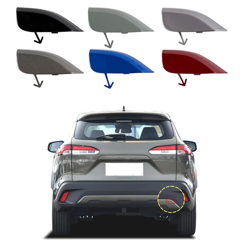 Goholy Car Rear Bumper Tow Hook Cover Compatible with Toyota Corolla Cross 2020 2021 2022 2023 Trailer Cover Cap 521830A050 521630A901 Towing Eye Cap Black Lower Cover